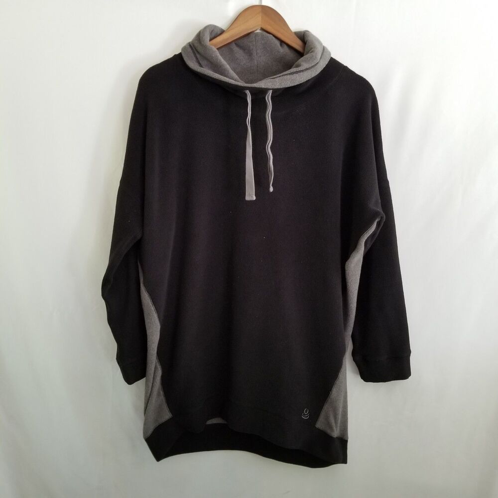 Cuddl Duds Womens Size Medium Fleece Pullover Black Gray